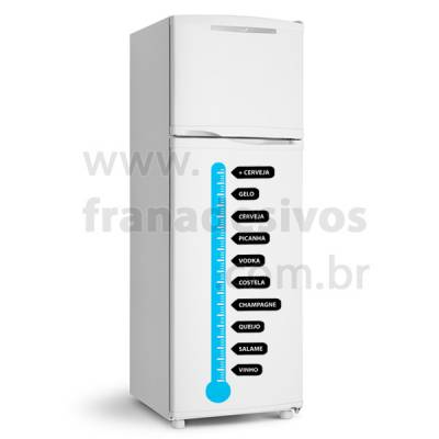 Adesivo de Geladeira Conteúdo / Termômetro Geladeira