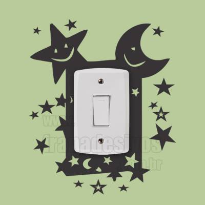Adesivo de parede - Interruptor - Noite Estrelada