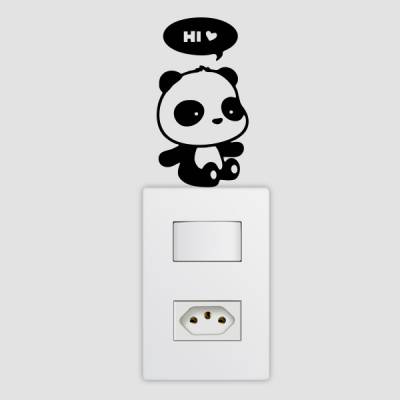 Adesivo de Parede para Interruptor Panda Hi