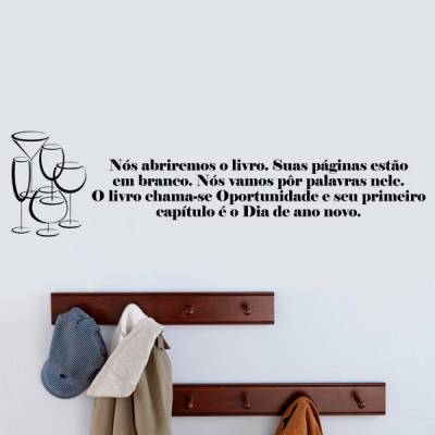 Adesivo de parede Frase de Ano Novo  Nós abriremos livro