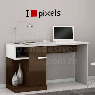 Adesivo Para Parede Frase - I love pixels