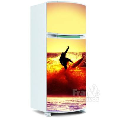 Adesivo para Geladeira Inteira - Surfista