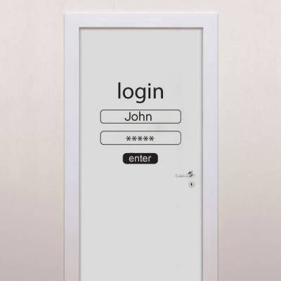 Adesivo de Parede Divertido Login e Senha para Entrar