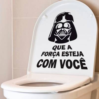 Adesivo para vaso de banheiro Que a força esteja com você