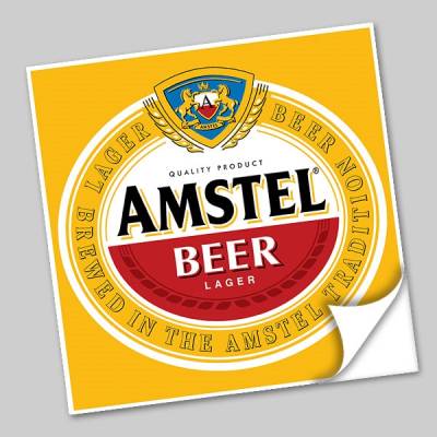 Azulejo Unitário Rótulo de Cerveja Amstel 251