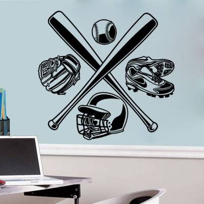 Adesivo de Parede Baseball Equipamentos