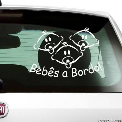 Adesivo De Parede Bebe A Bordo Trigemeos