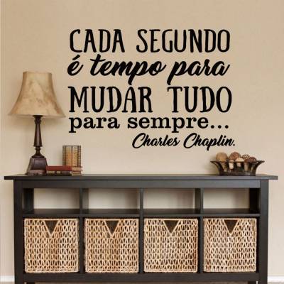 Adesivo de Parede Frase Cada Segundo É Tempo Para Mudar