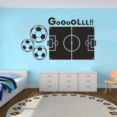Adesivo De Parede Campo Bolas E Gol