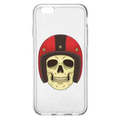 Capinha para Celular Caveira com Capacete Vermelho