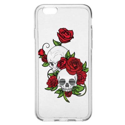 Capinha para Celular Caveira com Flor