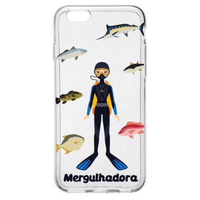 Capinha para Celular Profissão Mulher Mergulhadora