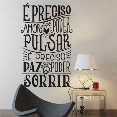 Adesivo de Parede Frase Almir Sater É Preciso Amor
