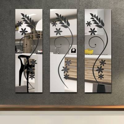 Espelho Decorativo Floral Triplo