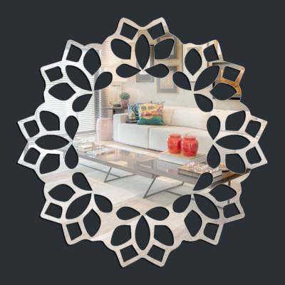Espelho Decorativo Mandala De Flores