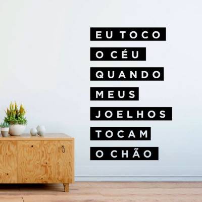 Adesivo de Parede Frase Eu Toco O Céu
