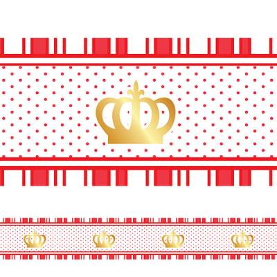 Adesivo Faixa Infantil Coroa Princesa Vermelha