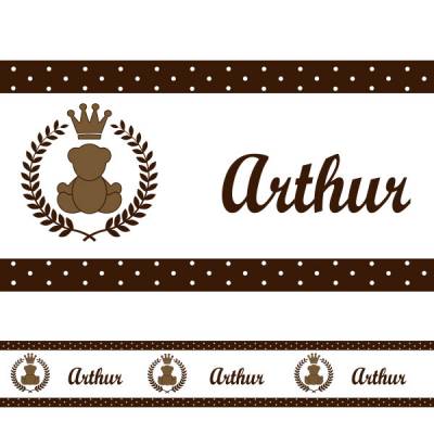 Adesivo de Parede Faixa Personalizada Urso Marrom