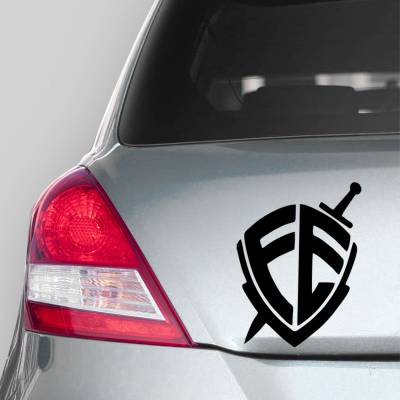 Adesivo de Carro Fé escudo e Espada