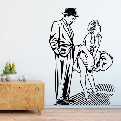 Adesivo de Parede Marilyn Monroe Vestido Ao Vento