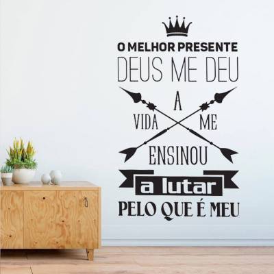 Adesivo de Parede Frase O Melhor Presente Deus Me Deu