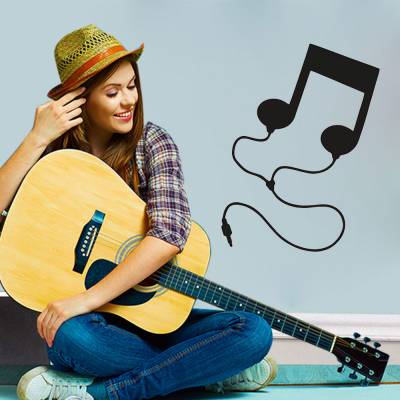 Adesivo de Parede Partitura Em Fone
