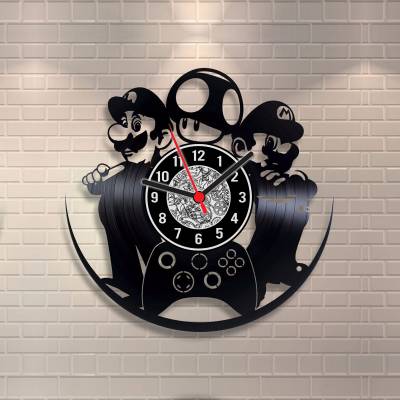 Relógio de Disco de Vinil Super Mario World