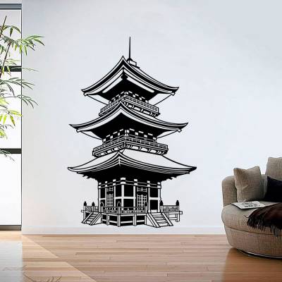 Adesivo De Parede Templo Chines 2
