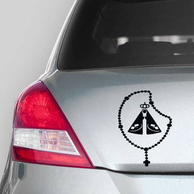 Adesivo de Carro Terço com Nossa Senho Aparecida