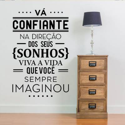 Adesivo de Parede Frase Vá Confiante