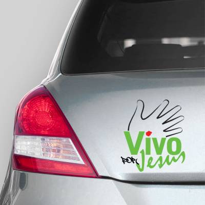 Adesivo de Carro Vivo Por Jesus