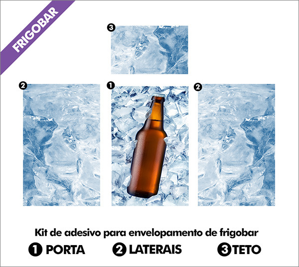 Adesivo de envelopamento de geladeira inverse